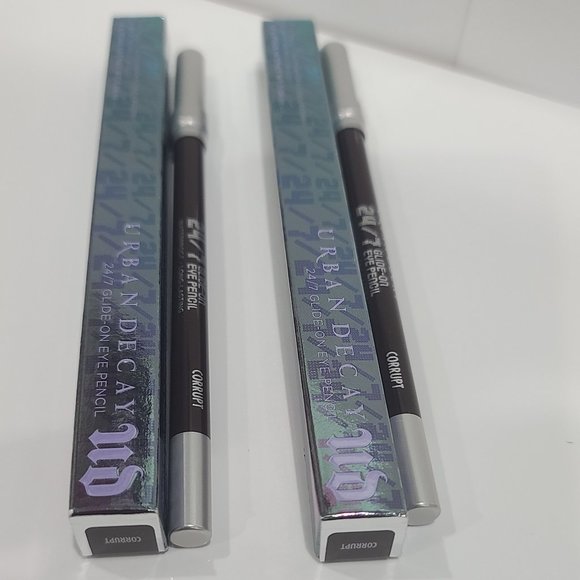 40% DISCOUNT ✅  2 x Urban Decay 24/7 CORRUPT WP Glide-On Pencils ~ NEW IN BOXES - Picture 1 of 8